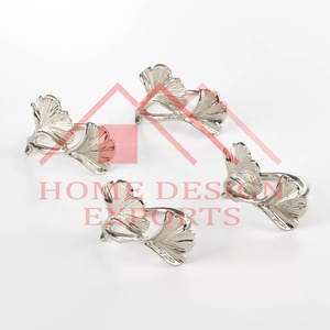 Latest Design Antique <b>Silver</b> <b>Napkin</b> Ring for Wedding Table Centerpiece Best Seller Metal <b>Silver</b> Leaf <b>Napkin</b> Ring for Table Decor - Product Image 3