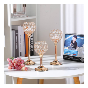 Wholesale Luxury <b>Candle</b> Holder Wedding Gold Crystal 5 Arms Candelabra <b>Centerpieces</b> for Banquet Events - Product Image 1