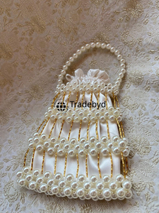 Bolso de mano de perlas para mujer, regalo perfecto para bodas, aniversarios y ocasiones especiales, hecho a mano por Tradebyd - Product Image 3