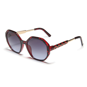 Gafas <span class=keywords><strong>de</strong></span> Sol Hexagonales Extra Grandes <span class=keywords><strong>de</strong></span> Alta Calidad con Montura Estampada y Patillas Metálicas <span class=keywords><strong>a</strong></span> <span class=keywords><strong>Cuadros</strong></span>, Precio Razonable, Logotipo Personalizado - Product Image 6