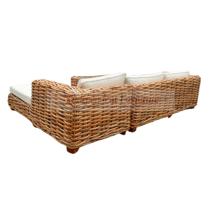New Outdoor Natural Relaxing <b>Rattan</b> <b>Sofa</b> Set with Coffee Table Wood and Wicker for Patio Villa Hotel Living Room Garden Use - Product Image 2
