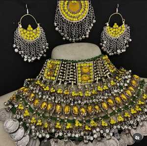 Mujeres afganas Kuchi estilo Tribal placa de oro pendientes en forma de moneda de oro collar Kuchi Kandahar - Product Image 3