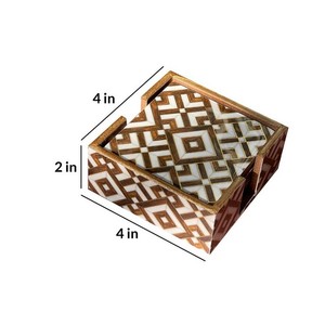 Sous-verre de tasse à café de forme carrée en os et résine de qualité supérieure pour la maison et les ustensiles de cuisine utilisés pour les fêtes d'anniversaire personnalisées - Product Image 2