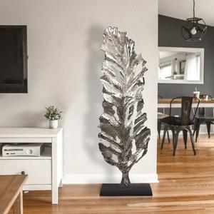 Sculpture de feuille en métal de grande taille pour le plancher, la maison et les hôtels, l'ornement décoratif de sculpture de galvanoplastie en métal abstrait - Product Image 5