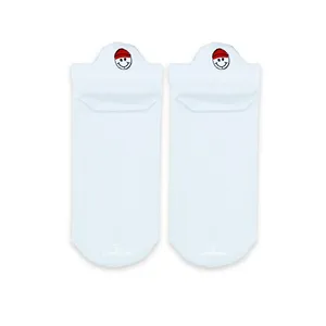 Chaussettes brodées blanches à motif floral Emoji, respirantes, longues, en nylon, jetables, taille unique, pour usage quotidien, transparentes - Product Image 1