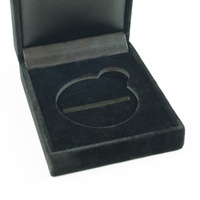 Boîte de collection de médailles rondes en velours noir 42 mm 45 mm 50 mm Pièces de monnaie Boîte de protection avec insert en EVA