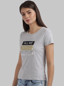 เสื้อยืดลายตลกสำหรับผู้หญิงเสื้อคอกลมพอดีตัวปกติสำหรับวัยรุ่นหญิงเสื้อ100% โลโก้ที่กำหนดเองเส้นใยไม้ไผ่ป้องกันการหดตัว - Product Image 2