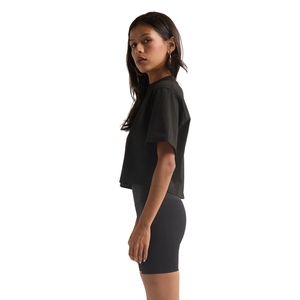 Top Corto de Moda para Mujer, Primavera Verano, Ropa de Punto a Cuadros Cómoda, Diseño Corto y Lindo con Logotipo Estampado en la Parte Delantera, Tinte Liso - Product Image 4
