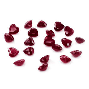 Rubis naturels africains non traités, taillés en cœur, pierres précieuses en vrac, 3 mm et 3,5 mm, haute qualité, polies, forme cœur, dos plat - Product Image 4
