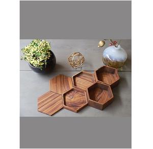 AK Brass Handmade Round Wooden Serving Bowl In <b>Walnut</b> Color Large Capacity Bowl For Kitchenware Item / Table Decor - Product Image 4