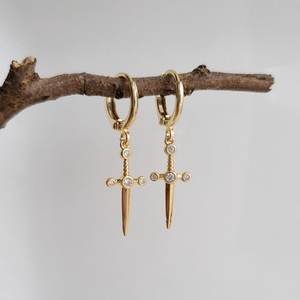 Petites boucles d'oreilles clous en zircon, argent sterling 925, plaqué or coloré, bijoux floraux délicats et mignons, cadeau de fête pour elle - Product Image 4