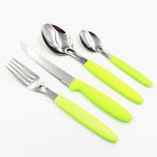 Couverts de luxe pour restaurants modernes couverts en métal inoxydable argenté cuillère fourchette argenterie coffret cadeau de 4 pièces - Product Image 4