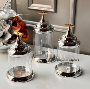 Juego de Recipientes de Acero Inoxidable Blanco, Elegantes Frascos Decorativos para Cocina, Recipientes para Almacenar Azúcar y Especias, Tapa para Pastelitos Hecha a Mano - Product Image 3