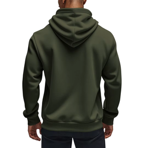 Sweat à capuche zippé surdimensionné en coton biologique pour hommes, streetwear d'hiver lourd avec logo personnalisé pour les commandes en gros - Product Image 2