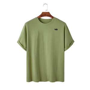 Camiseta cómoda de manga corta para hombre, Camisa de algodón de Color con opción multicolor, verano, gran oferta, 100% - Product Image 1