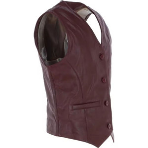Fashion Wear 2026 Leather <b>Vests</b> Breathable Customized Good Quality Top Design Leather <b>Vest</b> - Product Image 3