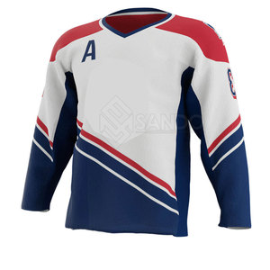 เสื้อเจอร์ซีย์ฮ็อกกี้น้ำแข็งโพลีเอสเตอร์แบบปรับแต่งได้เสื้อกีฬาแบบนุ่มและมีสไตล์100% ดีไซน์ดั้งเดิม - Product Image 6