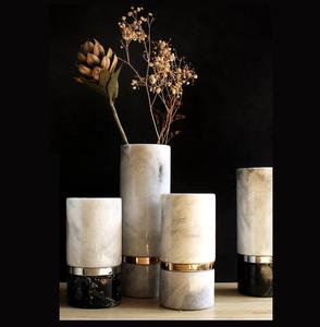 Jarrón de Flores de Mármol de Lujo de Fabricación OEM para Decoración de Escritorio de Oficina, que Agrega Elegancia Profesional y un Estilo Artístico de Piedra Natural - Product Image 1