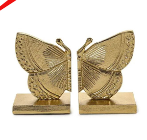 Hermoso diseño de mariposa, sujetalibros con acabado dorado para Decoración de mesa - Product Image 1
