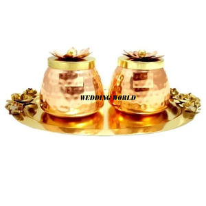 Fournisseur de bocal à bonbons en métal plaqué or, serveur de noix fantaisie de créateur fait à la main, vente en gros d'un nouveau bocal à fruits secs en métal élégant classique - Product Image 4