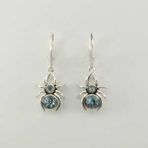 Nouvelle arrivée 2025 boucles d'oreilles araignée topaze bleue à facettes en argent sterling 925 pour femmes et filles au mariage - Product Image 2