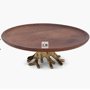 Wholesale Decoration Wooden & Metal <b>Cake</b> <b>Stand</b> Luxury Decor Wooden Top 2 <b>Tier</b> <b>Cake</b> <b>Stands</b> 2 <b>Tier</b> <b>Stand</b> for Wholesale Suppliers - Product Image 5