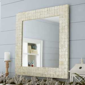 Meilleure qualité forme ronde vadrouille nacre mur miroir décoratif Design moderne inde argent artisanat décor à la maison-bois résine matériel - Product Image 2