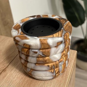 White And Brown Epoxy Wooden Bakhoor Burner <b>Eid</b> Special Handmade Bakhoor Incense Trending Epoxy and Wooden Round Bakhoor <b>Gift</b> - Product Image 5