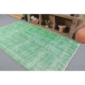 พรมตุรกีโบราณแบบทันสมัยขนาดใหญ่4.9 x 8.3ft สีเขียวปะต่อวัสดุขนสัตว์ด้านหลังสี่เหลี่ยมผืนผ้าสำหรับตกแต่งห้องโถงห้อง - Product Image 4