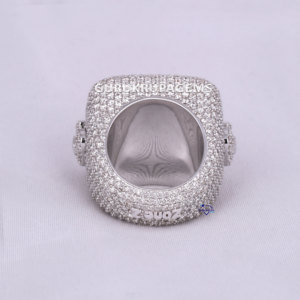 Anillo de oro blanco de 14KT personalizado, colección de joyería fina al por mayor, diamantes cultivados en laboratorio completamente tachonados, diseño Hip Hop para aniversario - Product Image 4