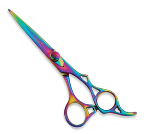 Ciseaux de coiffure professionnels Rainbow en acier inoxydable, ciseaux de barbier ergonomiques, logo personnalisé, ciseaux de coiffure - Product Image 1