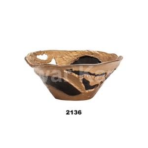 Cuenco Perforado Medio Aluminio Dorado Acabado Antiguo - Product Image 1