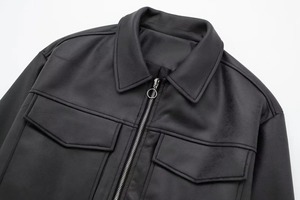 เสื้อแจ็คเก็ตผู้ชายแบบสวมใส่ได้หลากหลาย รุ่นใหม่ประจำฤดูใบไม้ร่วง/ฤดูหนาว กันน้ำ ผลิตจากขนแกะถักผสมโพลีเอสเตอร์/คอตตอน สวมใส่สบายทรงหลวม - Product Image 6