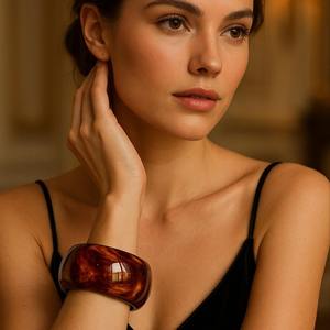 Bracelet de mariage écologique perlé acrylique élastique de Style de luxe accessoires géométriques colorés bracelets de mode pour femmes pour les filles - Product Image 5