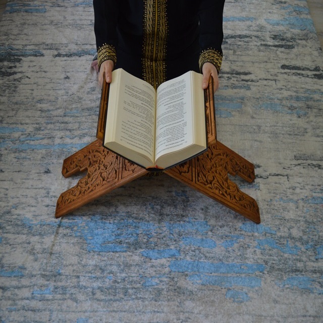 Adjustable Wooden Folding Quran and Bible Holder Multipurpose Book Reading Stand for Religious Study Home Office and Decoration