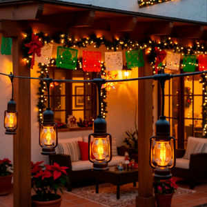 10 luci a filo a LED con lampada a olio Vintage impermeabili in plastica calda a filamento collegabile estensibile per interni all'aperto natale - Product Image 1