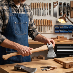 Manche de hache en bois de hêtre laqué de 80 cm, pièce de rechange pour haches de 1,8 à 2 kg, vente en gros, logo personnalisé - Product Image 2