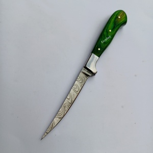 Couteau de chef en acier Damas de 9 pouces fait à la main sur mesure avec manche en bois Pakka couteau de cuisine tranchant avec étui en cuir - Product Image 2