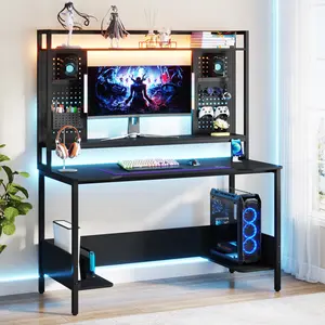 Black Shelf Type Gaming Desk Gamer Computer Table Home Office Studying Table Desk