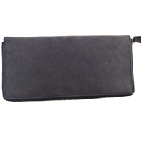 Dompet Pria Kulit Asli Klasik, Tahan Lama, Buatan Tangan, Lipat Dua dengan Penutup Terbuka, Anti RFID, Harga Grosir