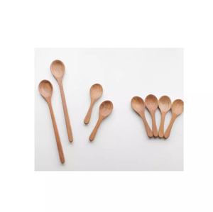 Cuillère en bois fabriquée à la main, cuillère à mesurer le sel et le café en bois, couverts outils de cuisine, cuillère en bois riz soupe Mini serveur - Product Image 1