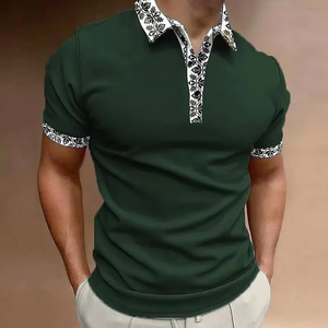 Chemises pour hommes tendance, 100% coton tricoté, couleur unie, respirantes, anti-humidité, manches courtes, vêtements décontractés d'été - Product Image 2