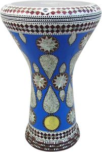 Gawharet El Fan - Darbuka Egipcia Profesional de 17.5 Pulgadas con Perla Azul en Forma de Lágrima - Product Image 3