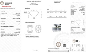 2.57ct Cushion Brilliant Cut Lab-grown <strong>Diamond</strong> IGI Certified F Color VVS2 Clarity Lab-Stone - Product Image 5