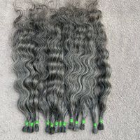 Extensions de cheveux humains vierges Remy indiens Arrow Exim gris, à trame plate, qualité 12A, simple épaisseur, fusion, toutes couleurs compatibles