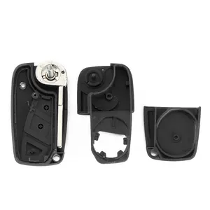 <span class=keywords><strong>Coque</strong></span> de clé de voiture 3 boutons de remplacement pour <span class=keywords><strong>Fiat</strong></span> 500 Punto Stilo Ducato <span class=keywords><strong>Panda</strong></span> Doblo Bravo Boîtier de télécommande pliable avec couvercle de batterie - Product Image 2