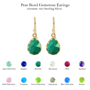 Unisexe 925 Sterling Silver Rainbow Moonstone Gemstone Poire Forme Drop Dangle Birthstone Charmante Lunette Boucle D'oreille Bijoux pour Femmes - Product Image 5