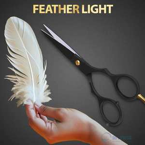 Tijeras para el cabello con mango medio para diestros y afiladas de acero inoxidable negro mate 6,5, tijeras de peluquero para hombres, mujeres y niños - Product Image 4