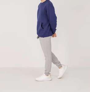 Custom logo Luxury Oversized Sweatshirts Adult Soft Crewneck Ribbed Sweatshirt Fashion <b>Plain</b> <b>Black</b> Wholesale - Product Image 4