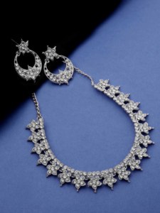 Conjunto de Gargantilla tachonada piedra Fantasía Floral - Product Image 2